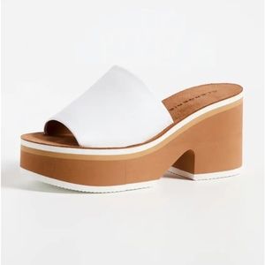 Clergerie Clem Women’s Leather Platform Slides  Size 38  (MSRP) $545